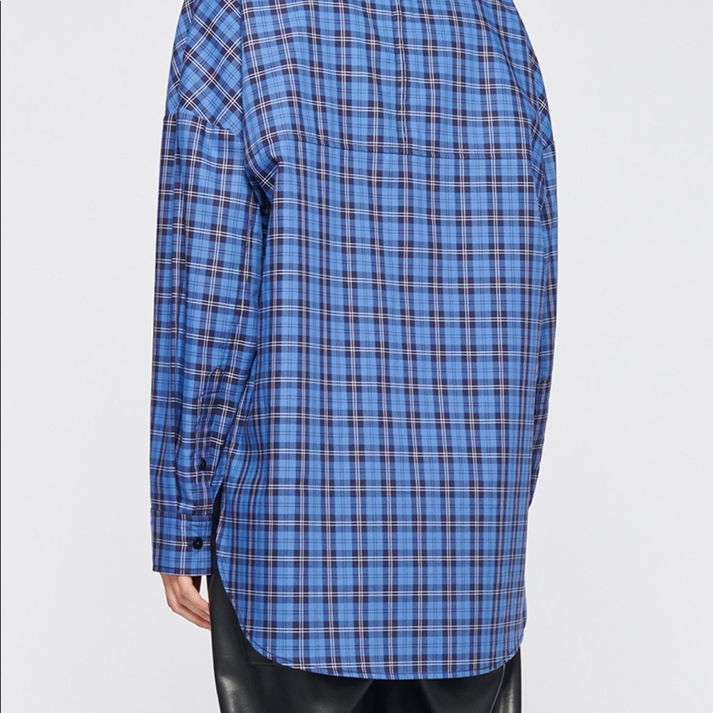 Tibi blue button down with detachable neck piece